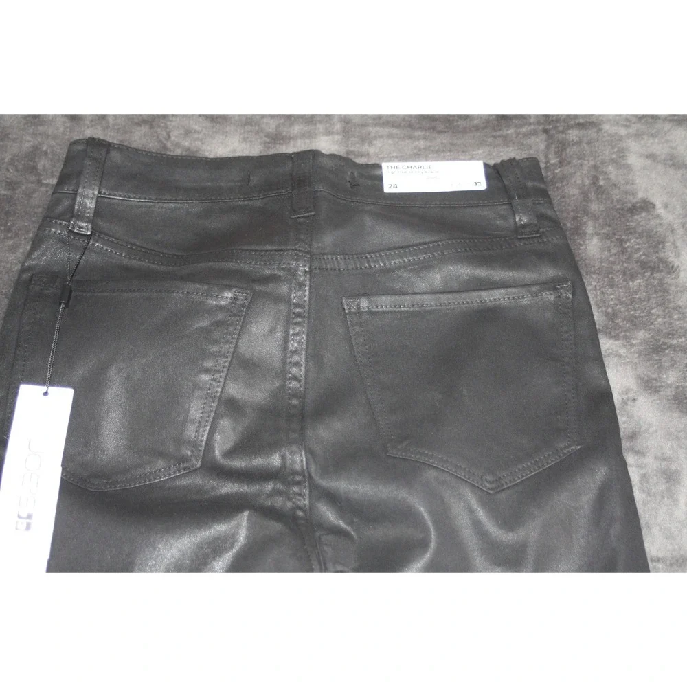 Joe's Jeans Womens Size 24 Black The Charlie Coated High Rise Ankle Skinny NWT